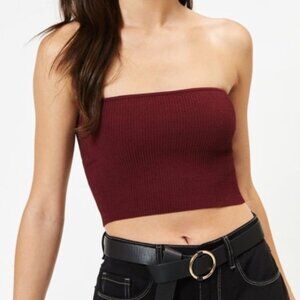 LA Hearts Maroon Small Ribbed Tube Top